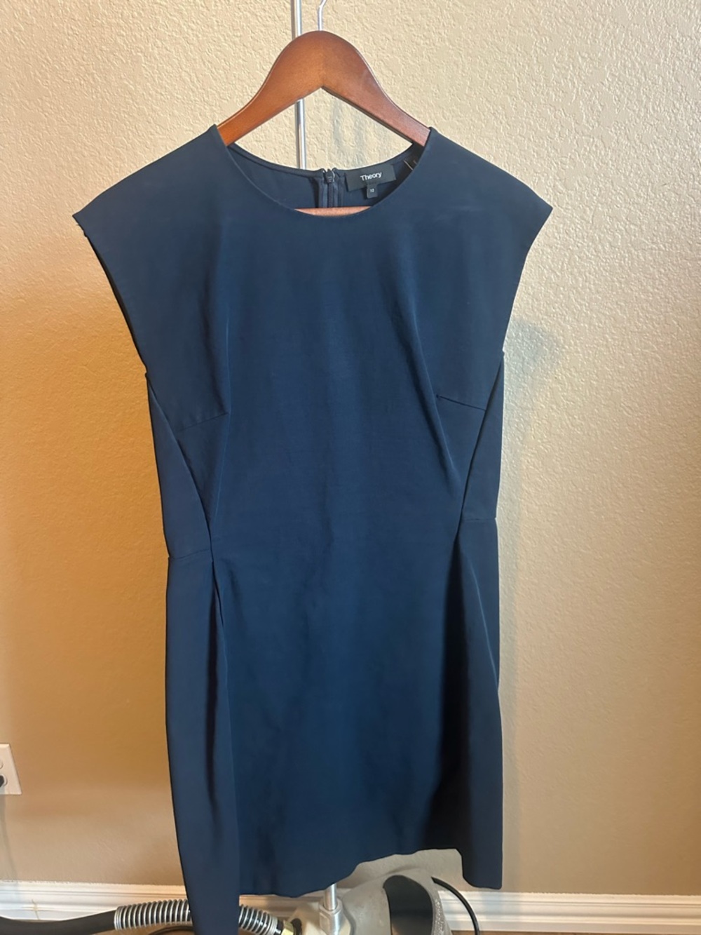 Theory Navy Cap-Sleeve Sheath Dress